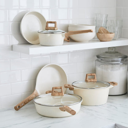 CC008534-001 - Arte GreenLife Arte 8PC Cookware Set, Cream with White Speckle - Product Image 2