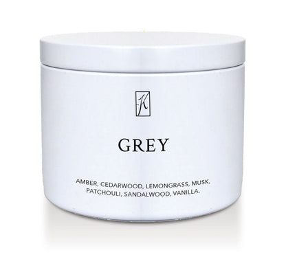 White container labeled 'GREY' with a brand logo on a white background