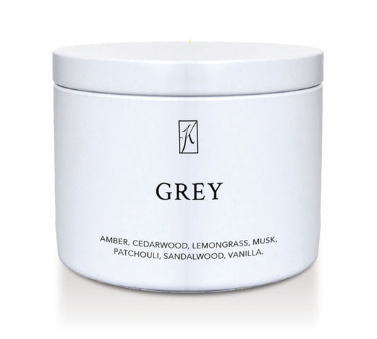 White container labeled 'GREY' with a brand logo on a white background