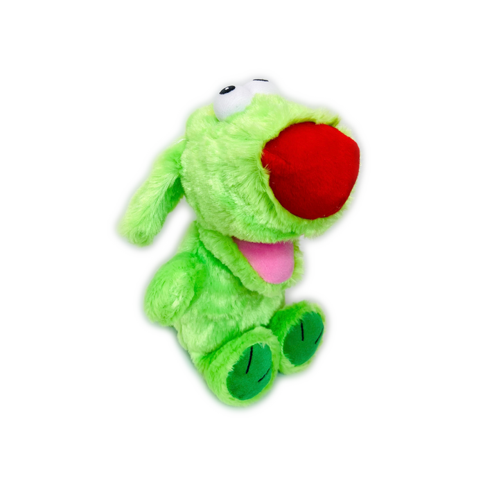 BOWZERS & MEOWZERS GRRRONK THE GREEN DOG LARGE PLUSH SQUEAKY DOG TOY BY MULTIPET AVAILABLE AT FAUX PAW PRODUCTIONS BY Debby Carman