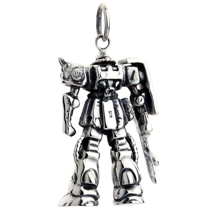 The backside of the Zaku II pendant, clearly displaying the authentic .925 sterling silver hallmark stamp.