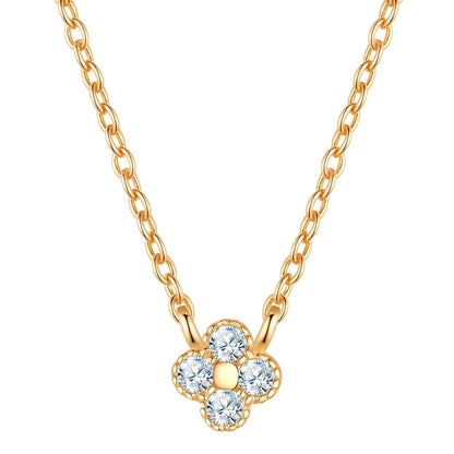 Halskette mit Blüten-Anhänger gold