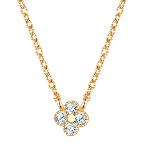 Halskette mit Blüten-Anhänger gold