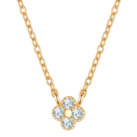 Halskette mit Blüten-Anhänger gold