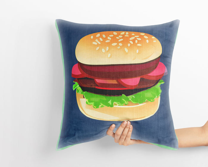 Hamburger Decorative Pillow, Abstract Throw Pillow Cover, Soft Pillow Cases, Beautiful Pillow, Home And Living, Sofa Pillows