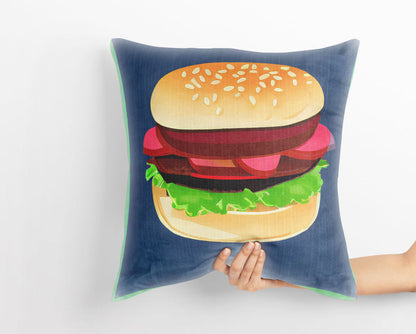 Hamburger Decorative Pillow, Abstract Throw Pillow Cover, Soft Pillow Cases, Beautiful Pillow, Home And Living, Sofa Pillows