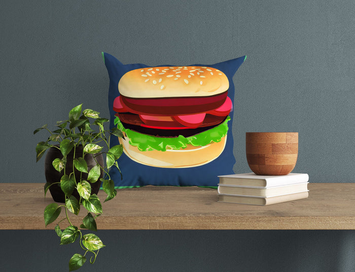 Hamburger Decorative Pillow, Abstract Throw Pillow Cover, Soft Pillow Cases, Beautiful Pillow, Home And Living, Sofa Pillows