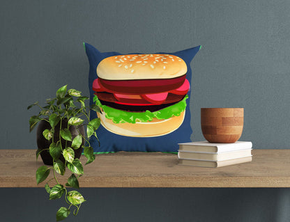 Hamburger Decorative Pillow, Abstract Throw Pillow Cover, Soft Pillow Cases, Beautiful Pillow, Home And Living, Sofa Pillows