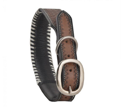 Hand tooled leather dog collar