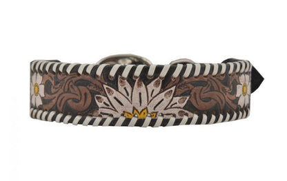 Hand tooled leather dog collar