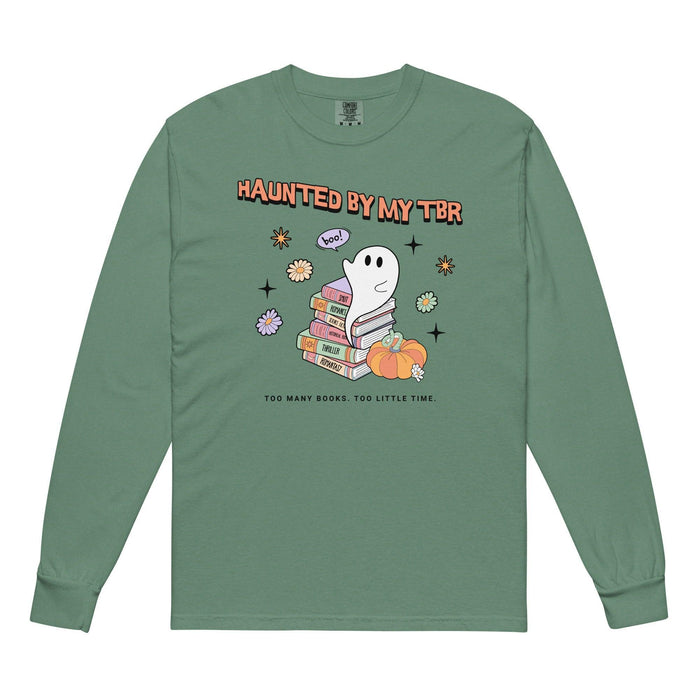 Haunted by TBR Heavyweight Long Sleeve Shirt - The Bean Workshop - halloween, long sleeve shirt, long sleeve tee