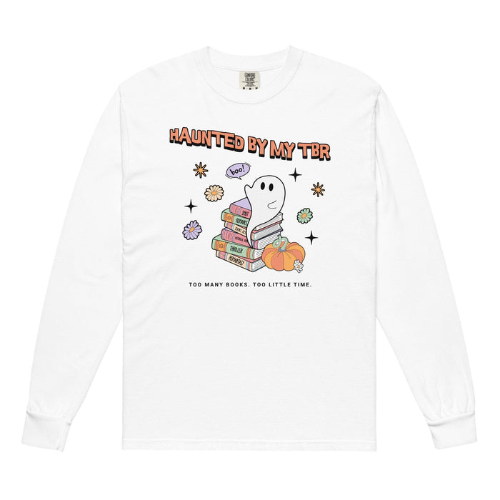 Haunted by TBR Heavyweight Long Sleeve Shirt - The Bean Workshop - halloween, long sleeve shirt, long sleeve tee