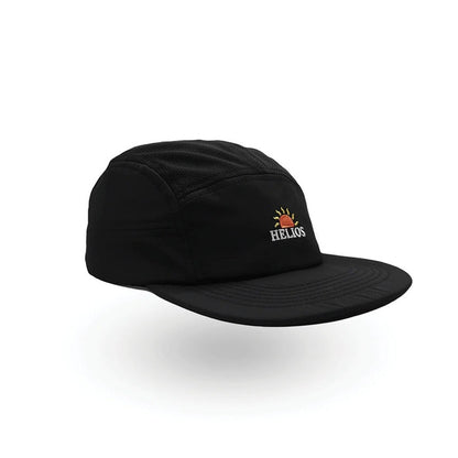 Helios Ultralight 7 Panel Running Cap | Soft Brim | Black