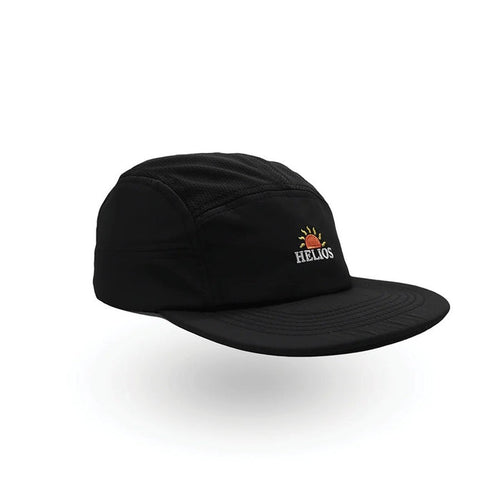 Helios Ultralight 7 Panel Running Cap | Soft Brim | Black