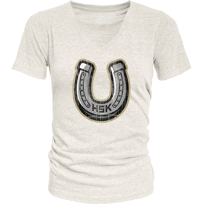 Horseshoe-shaped graphic on HSK B84 Wmn Core SST T-shirt in light color