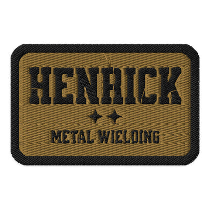 Henrick Embroidered Name Tag - The Bean Workshop - Basgiath War College, Bookish Embroidered Patch, Booktok, Cosplay Accessory, Dragon Rider, Empyrean Series, Fantasy Merch, Fourth Wing Merch, Henrick Metal Wielding Patch, Iron Flame, patch, Rebecca Yarros, Riders Quadrant, Romantasy