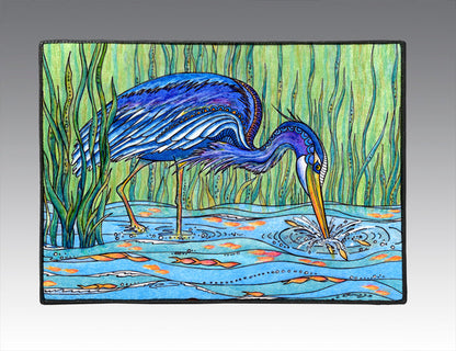 Heron in the Marsh Door Mat