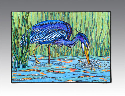Heron in the Marsh Door Mat