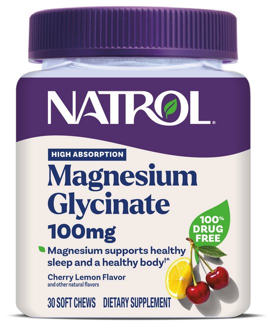 Natrol High Absorption Magnesium Glycinate Soft Chews, 100mg