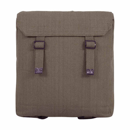 front of highlander olive canvas webbing backpack