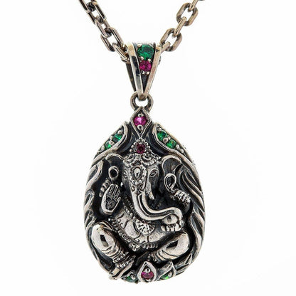 Hindu Ganesh Sterling Silver Pendant [2]
