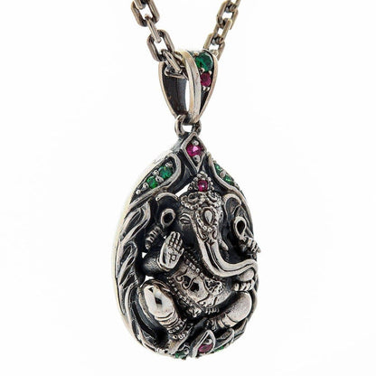 Hindu Ganesh Sterling Silver Pendant [3]
