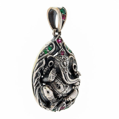 Hindu Ganesh Sterling Silver Pendant [4]