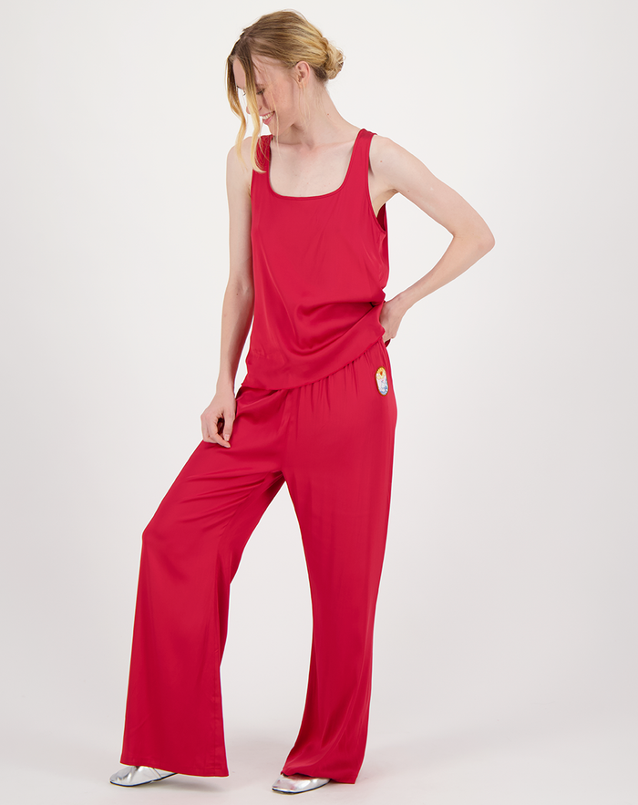 Holly Red Solid Tank Top