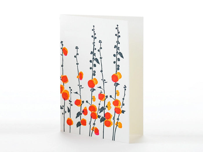 Hollyhock Small Greeting Card, Set of 6