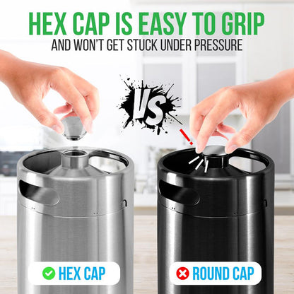 Homebrew  Double Wall Mini Keg Beer Dispenser - 128 Oz. Double Wall Mini Keg With Cap Spear, Metal Tap Co2 Aluminum Regulator System