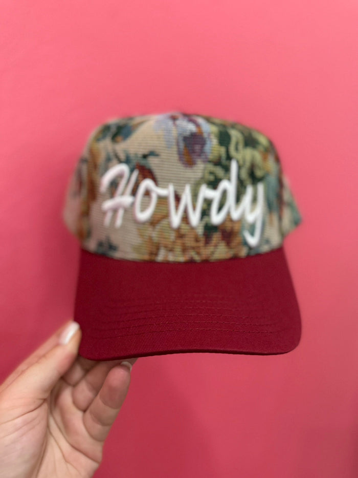 Howdy Tapestry Embroidered Trucker Hat