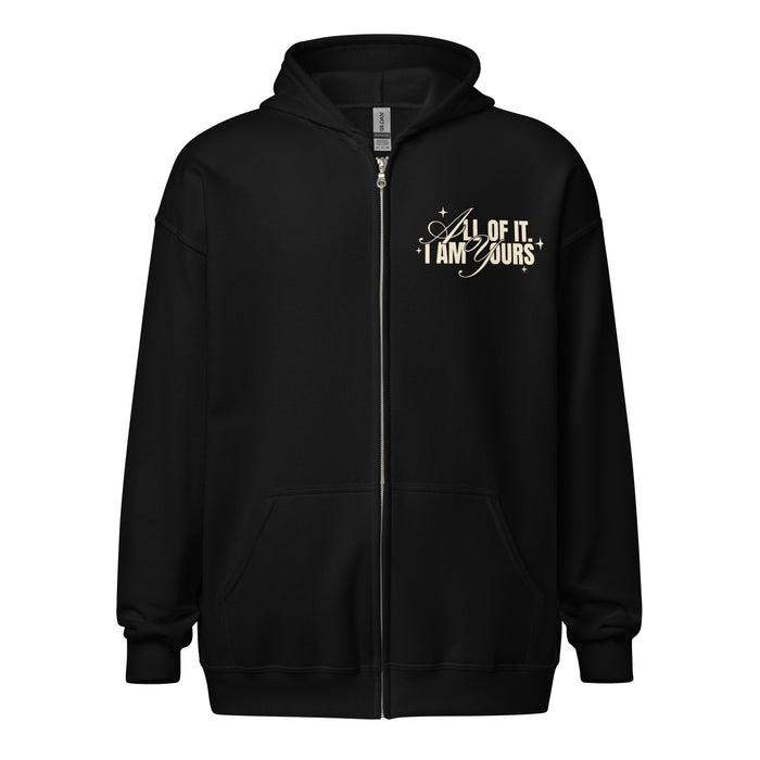 I Am Yours Zip Hoodie - The Bean Workshop - blend zip hoodie, fourth wing, iron flame, rebecca yarros, violet sorrengail, xaden riorson