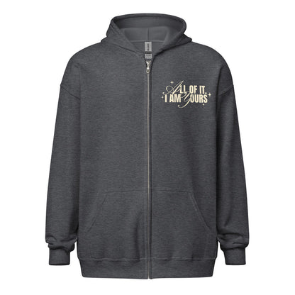 I Am Yours Zip Hoodie - The Bean Workshop - blend zip hoodie, fourth wing, iron flame, rebecca yarros, violet sorrengail, xaden riorson