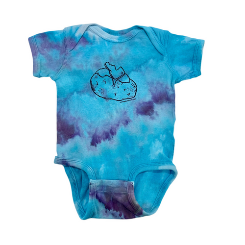Ice Dyed Baked Potato “Spud” Onesie