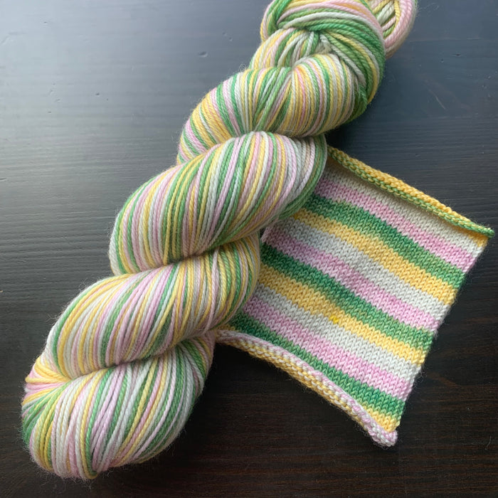 Lilies & Lily Pads - Self Striping Merino Nylon Sock & DK