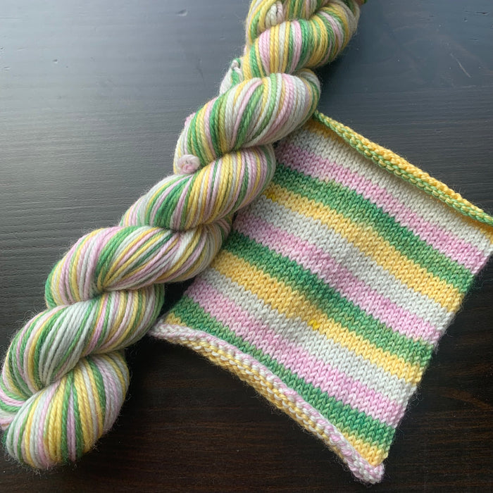 Lilies & Lily Pads - Self Striping Merino Nylon Sock & DK