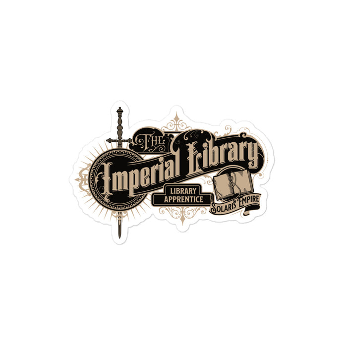 Imperial Library Apprentice Sticker - The Bean Workshop - Air Awakens, Bookish Accessories, Elise Kova, Elise Kova Merch, Imperial Library Apprentice, Imperial Library Sticker, sticker, Vhalla Yarl Solaris