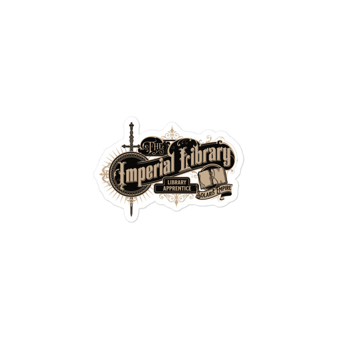 Imperial Library Apprentice Sticker - The Bean Workshop - Air Awakens, Bookish Accessories, Elise Kova, Elise Kova Merch, Imperial Library Apprentice, Imperial Library Sticker, sticker, Vhalla Yarl Solaris