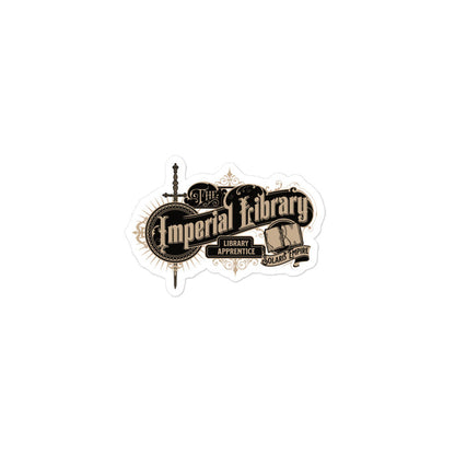 Imperial Library Apprentice Sticker - The Bean Workshop - Air Awakens, Bookish Accessories, Elise Kova, Elise Kova Merch, Imperial Library Apprentice, Imperial Library Sticker, sticker, Vhalla Yarl Solaris