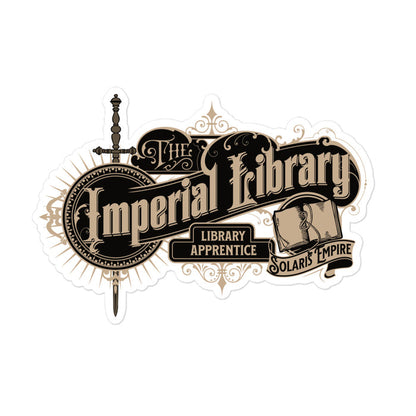 Imperial Library Apprentice Sticker - The Bean Workshop - Air Awakens, Bookish Accessories, Elise Kova, Elise Kova Merch, Imperial Library Apprentice, Imperial Library Sticker, sticker, Vhalla Yarl Solaris
