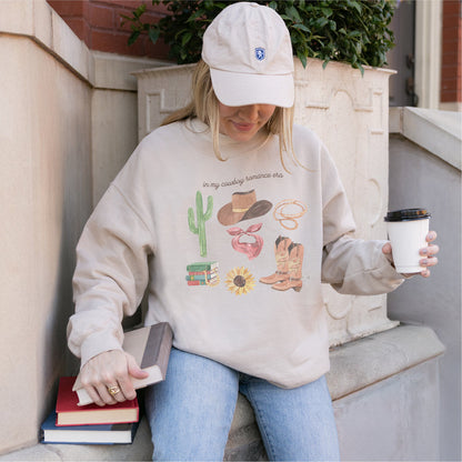 In My Cowboy Romance Era Sweatshirt - The Bean Workshop - cowboy, girlie, outdoor, read everyday, romance, sweater, sweatshirt