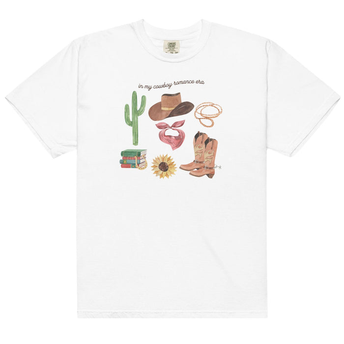 In My Cowboy Romance Era Tee Shirt - The Bean Workshop - book lover, cowboy, girlie, outdoor, read everyday, romance, tee shirt