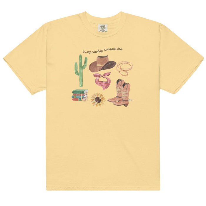 In My Cowboy Romance Era Tee Shirt - The Bean Workshop - book lover, cowboy, girlie, outdoor, read everyday, romance, tee shirt