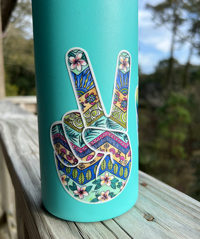 Island Love Peace Sign Sticker