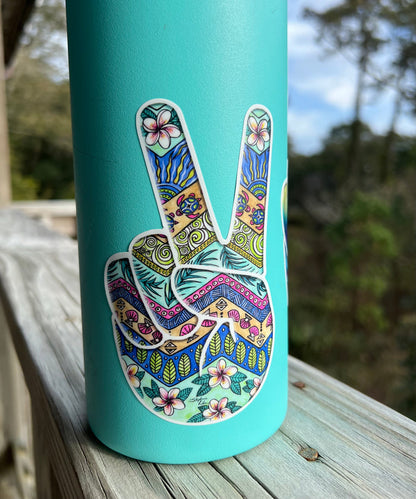 Island Love Peace Sign Sticker