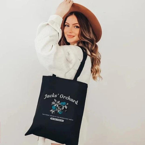 Jacks' Orchard Organic Cotton Twill Tote Bag - The Bean Workshop - Apple Orchard Design, Bookish Market Bag, Canvas Shopper, Eco Friendly Tote, Everyday Accessory, Library Bag, ouabh, Reusable Grocery Bag, stephanie garber, tote, Vintage Farm Aesthetic