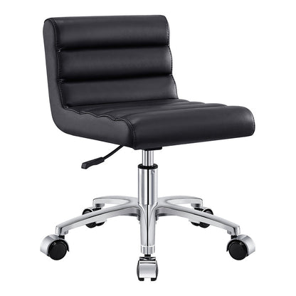 DIR Jockey Pedi Stool Black: armless, memory foam seat, chrome base, 5 caster wheels.