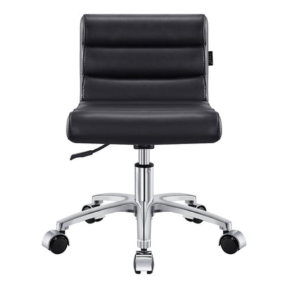 Jockey Pedi Stool Black DIR by DIR, armless office chair with ergonomic backrest and chrome base.