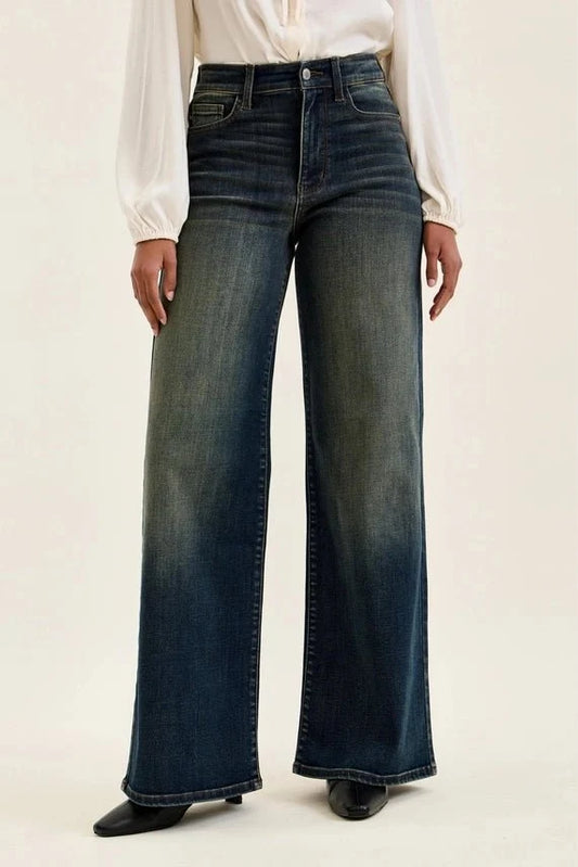 Judy Blue Lux Retro High-Rise Wide Leg Jeans0(24)