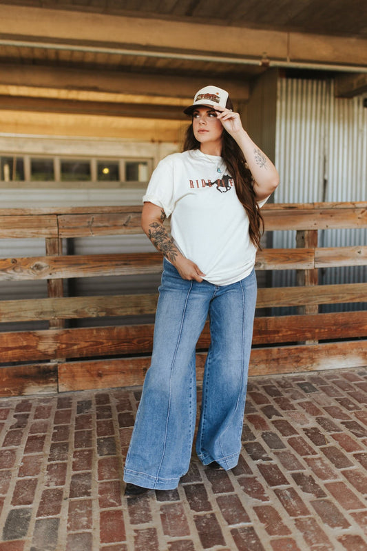 Judy Blue Seamed High-Rise Wide Leg Jeans0(24)